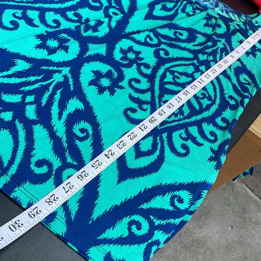 Lily pad Women Tunic Top Blouse Top Blue Teal Size medium 3/4 Sleeve G - Picture 11 of 11